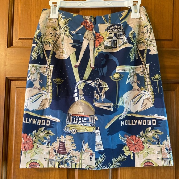 Mini Skirt & Top Set Retro Film Glam Print Size 6 M Made in USA Y2K - Picture 2 of 10